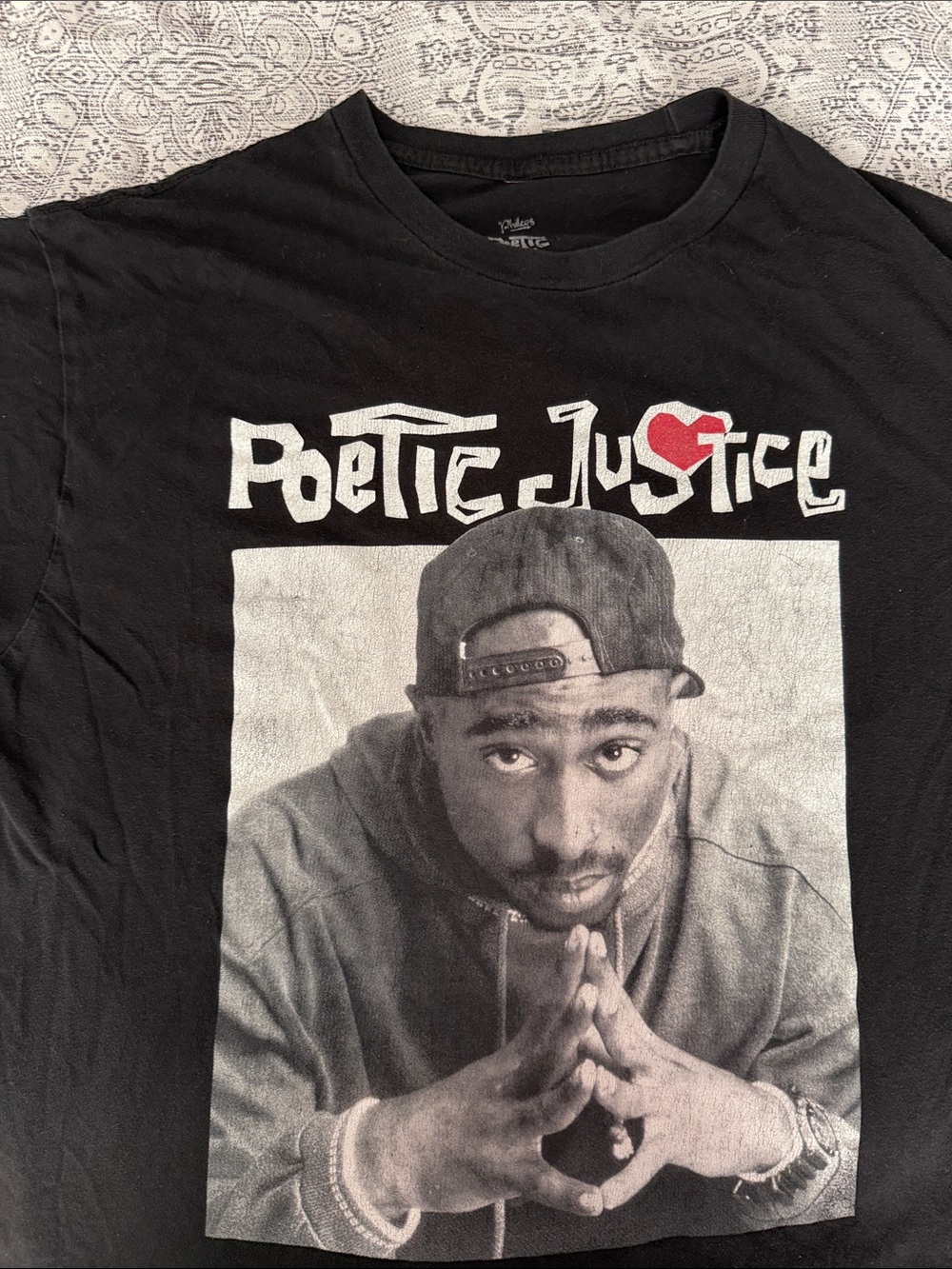 Poetic Justice Black Graphic Tee - Iconic Photo Design - XL